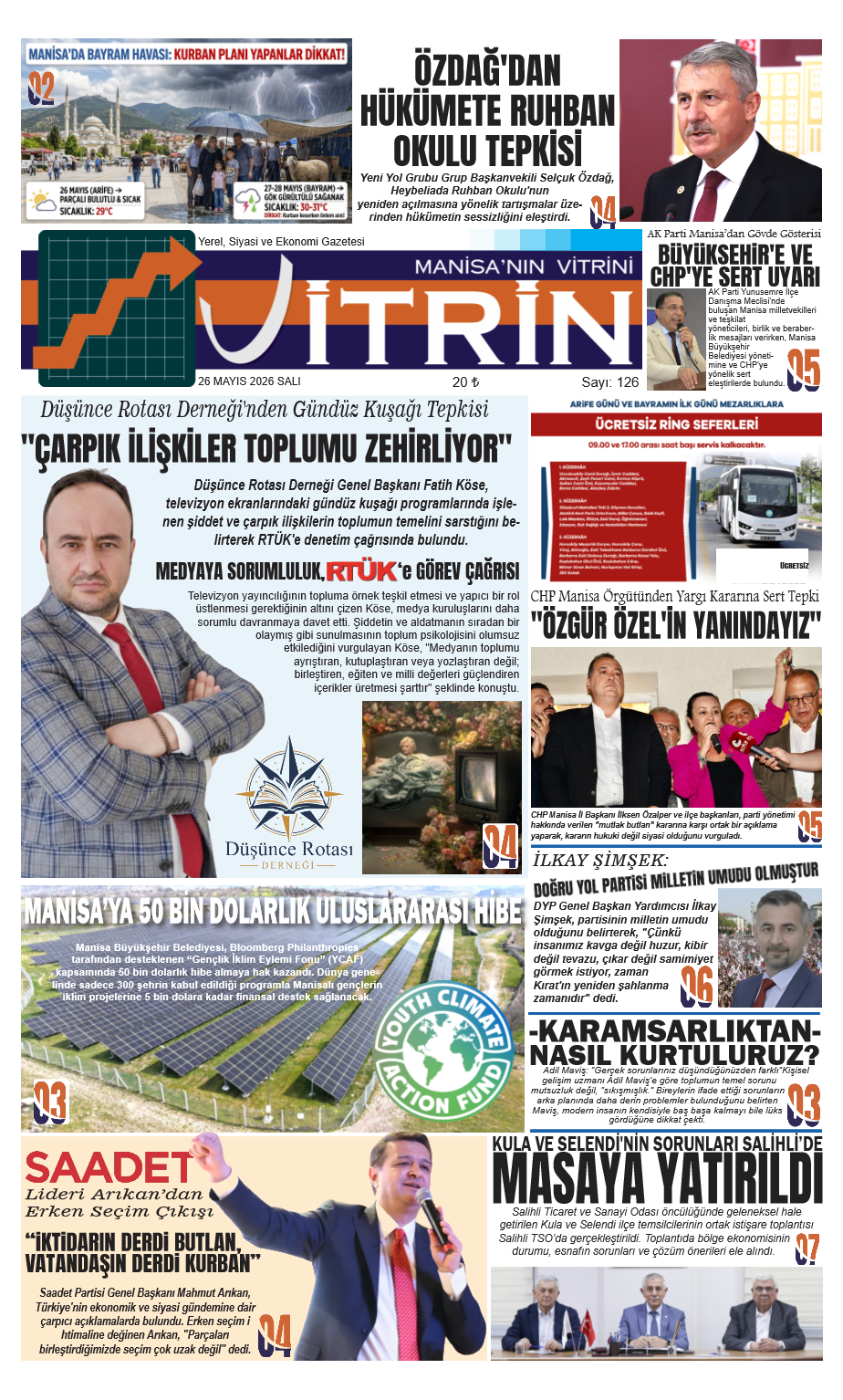 26 Mayıs 2026 Vitrin Gazetesi
