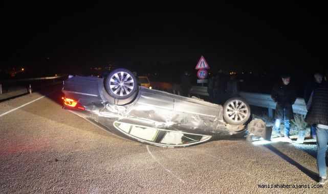 Manisalı Gazeteci Takla Atan Ootmobilinden Yara Almadan Kurtuldu!