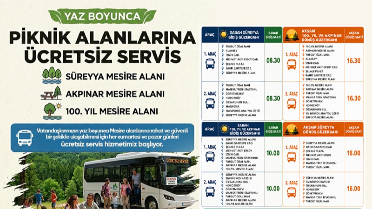 Büyükşehir’den Hafta Sonu Müjdesi: Mesire Alanlarına Ücretsiz Ulaşım Başlıyor