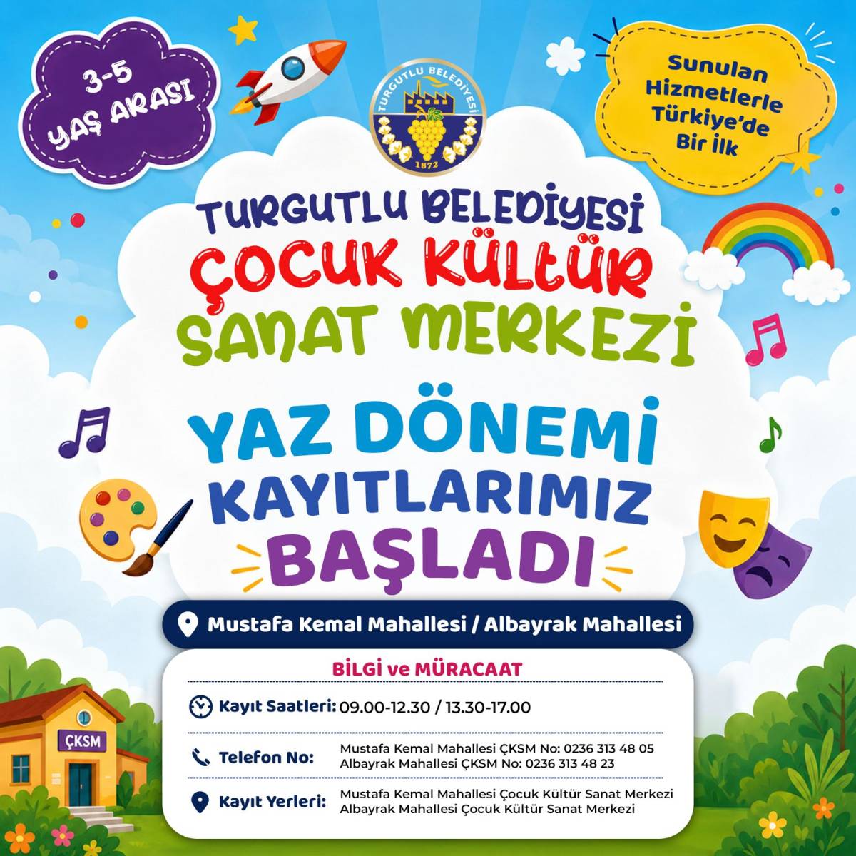 Turgutlu Belediyesi Çocuk Kültür Sanat Merkezlerinde Yaz Kayıtları Başladı