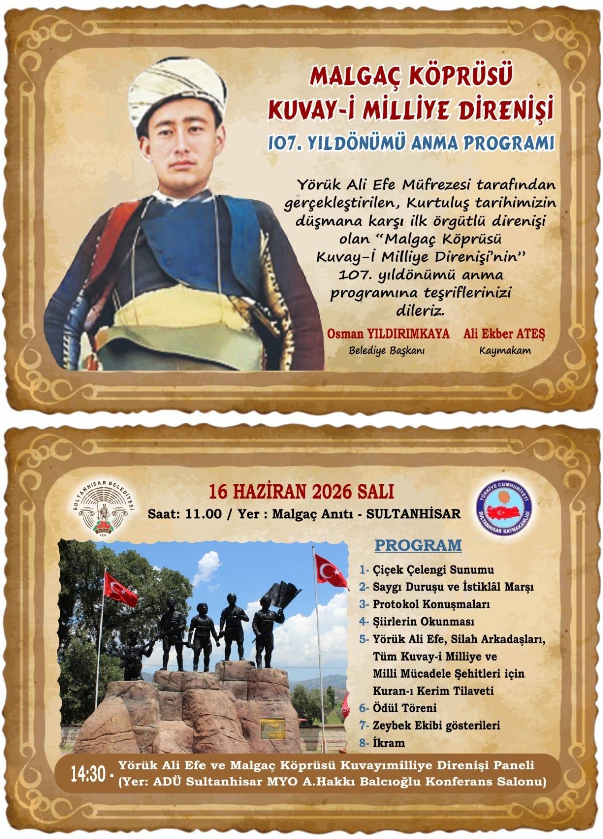 Sultanhisar'da Tarihi Anma: Malgaç Direnişi 107 Yaşında