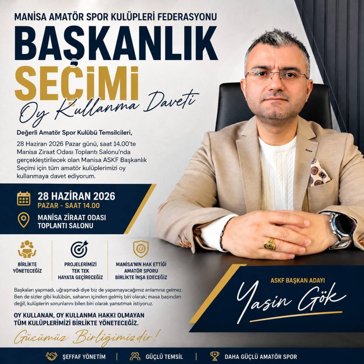 Manisa ASKF Seçiminde Kritik Viraj: Yasin Gök'ten Çağrı